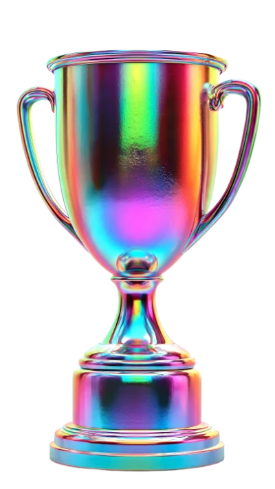 Iridescent 3D Trophy Cup
