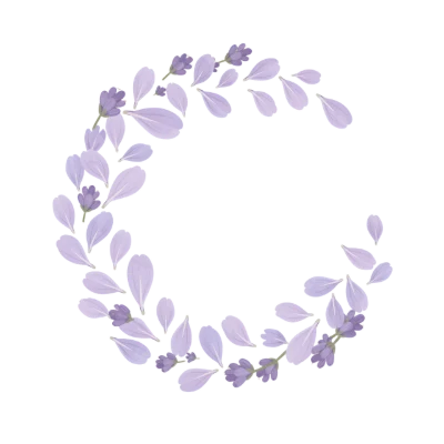 Lavender Flower Illustration Wreath