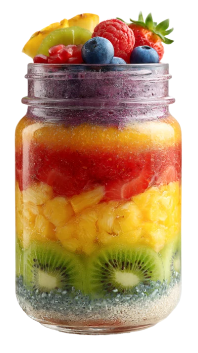 Layered Fruit Smoothie Jar
