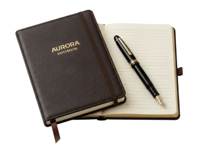 Leather Notebook And Pen