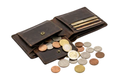 Leather Wallet With Coins