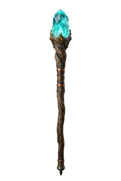 Magical Crystal Wizard Staff