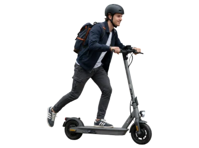 Man Riding Electric Scooter