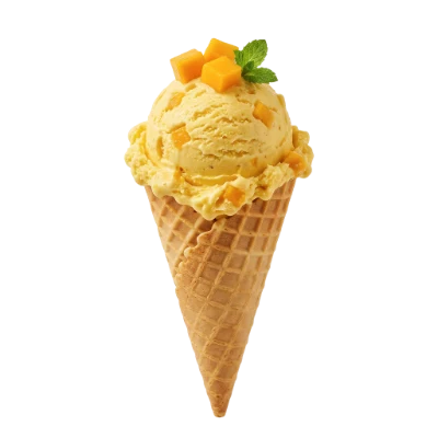 Mango Ice Cream Cone