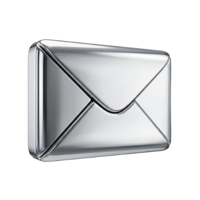 Metallic 3D Icon Envelope