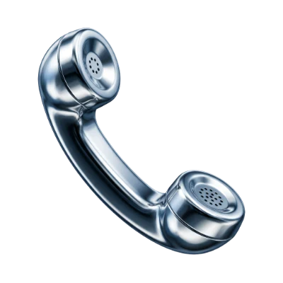 Metallic 3D Render Telephone Handset