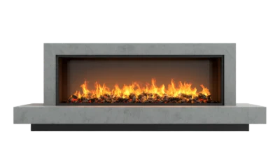 Modern 3D Render Fireplace