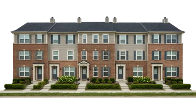 Modern Brick Townhouse Building