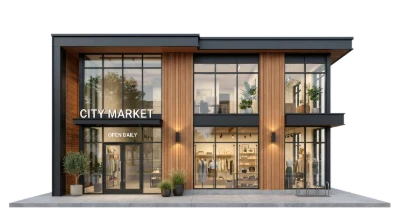 Modern City Market Storefront