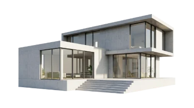 Modern Concrete 3D Render House