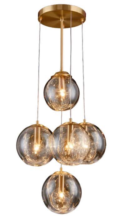 Modern Gold Glass Chandelier