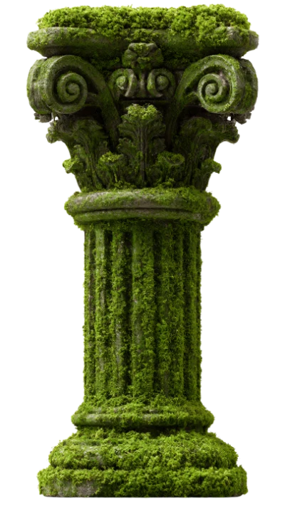 Mossy 3D Stone Column