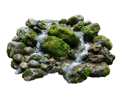 Mossy Rocks With Stream