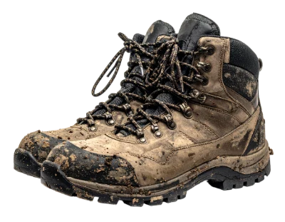 Muddy Hiking Boots