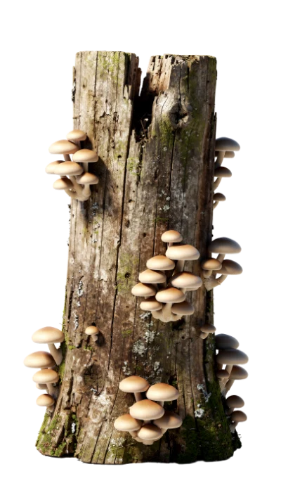 Mushrooms On Tree Stump