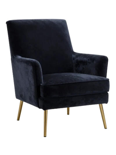 Navy Blue Velvet Armchair