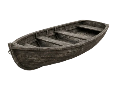 Old Wooden Rowboat