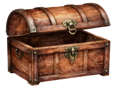 Open Wooden Treasure Chest