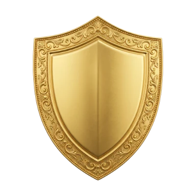 Ornate 3D Gold Shield