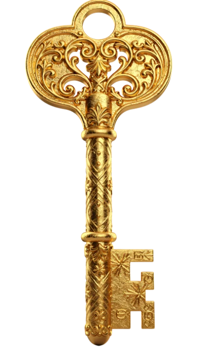 Ornate 3D Golden Key