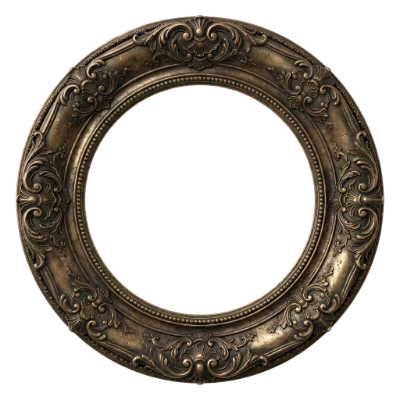 Ornate Bronze Round Frame