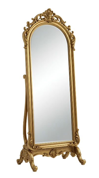 Ornate Gold Floor Mirror