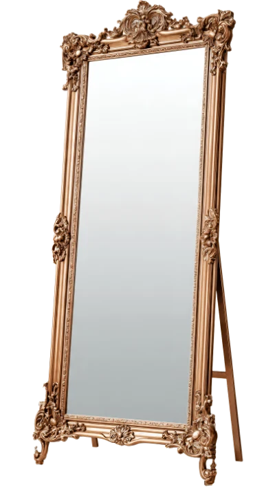 Ornate Gold Floor Mirror