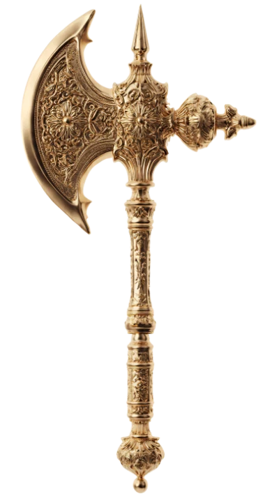 Ornate Golden Battle Axe