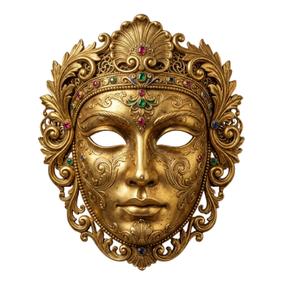 Ornate Golden Venetian Mask