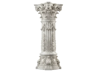 Ornate Marble Column 3D Render