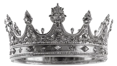 Ornate Silver Royal Crown