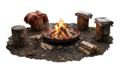 Outdoor Campfire With Seating