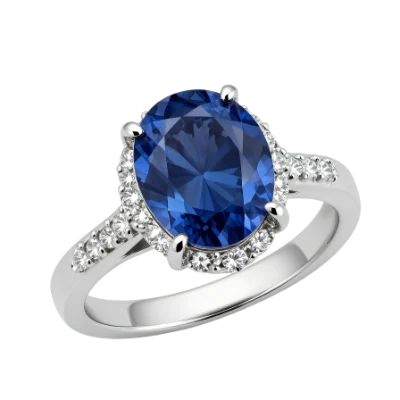 Oval Sapphire Diamond Ring