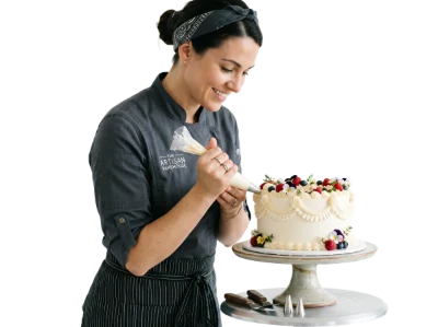 Pastry Chef Decorating Cake