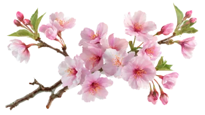 Pink Cherry Blossom Branch