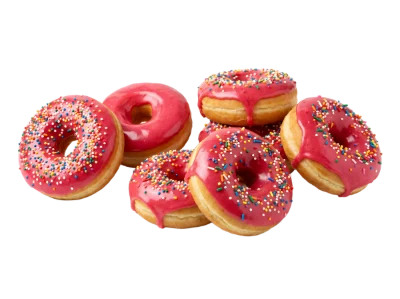 Pink Glazed Sprinkled Donuts
