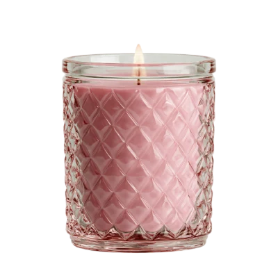 Pink Scented Glass Candle
