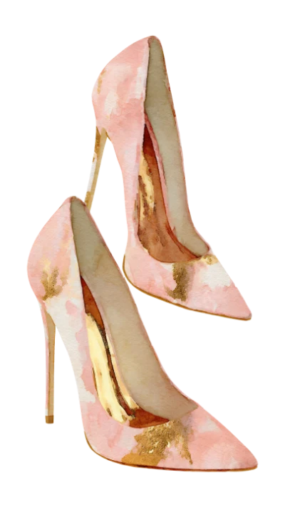 Pink Watercolor High Heels