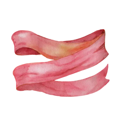 Pink Watercolor Ribbon Banner