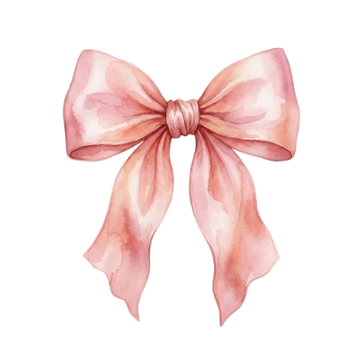 Pink Watercolor Ribbon Bow