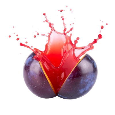 Plum With Juice Splash