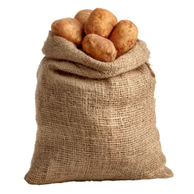 Potatoes In Burlap Sack