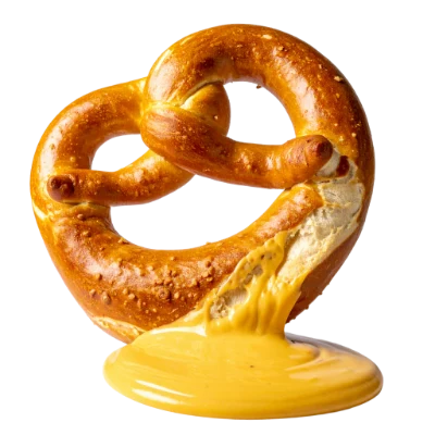 Pretzel With Melted Cheese