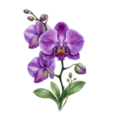 Purple Orchid Flower Illustration