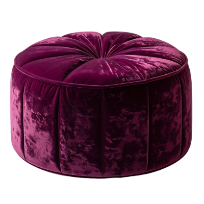 Purple Velvet Pouf