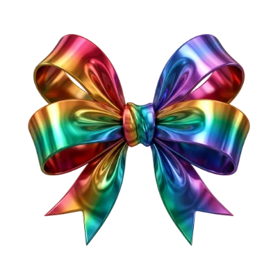 Rainbow Metallic 3D Bow