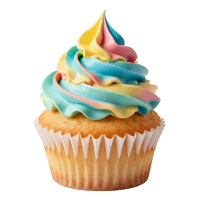 Rainbow Swirl Cupcake