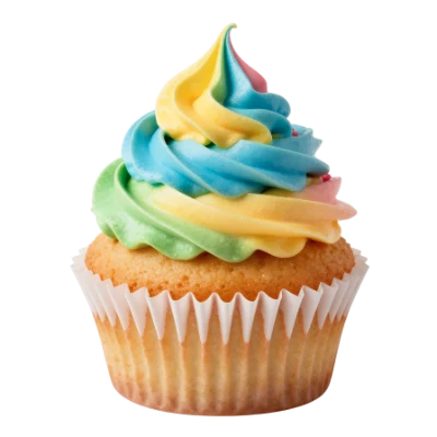Rainbow Swirl Cupcake