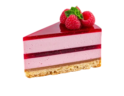Raspberry Mousse Cake Slice