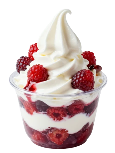 Raspberry Soft Serve Sundae